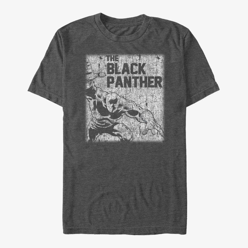 T-shirts Merch Marvel Avengers Classic - Black Panther Chalk Unisex T-Shirt Dark Heather Grey