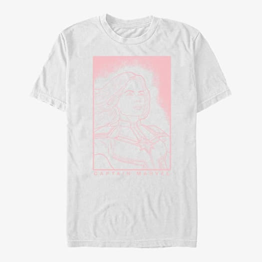 Maglietta Merch Marvel Avengers Classic - Cap Marvel Crosshatch Unisex T-Shirt White