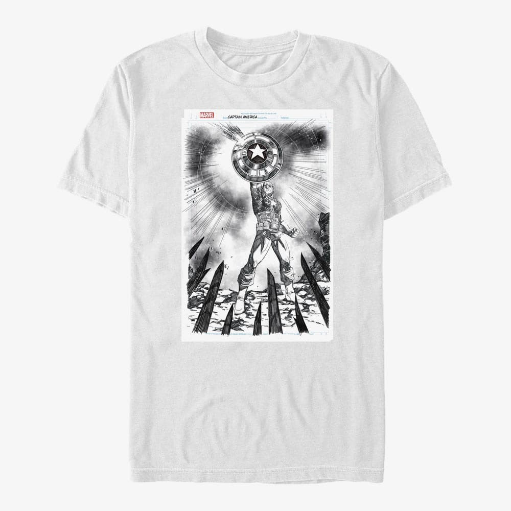   Μπλούζες Merch Marvel Avengers Classic - Cap Sketch Unisex T-Shirt White