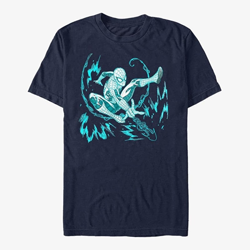 Tričko Merch Marvel Spider-Man Classic - Web Shots Unisex T-Shirt Navy Blue