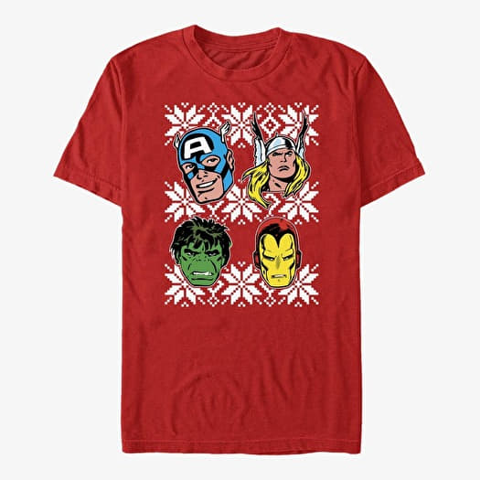 Μπλουζάκι Merch Marvel Avengers Classic - Super Heads Unisex T-Shirt Red