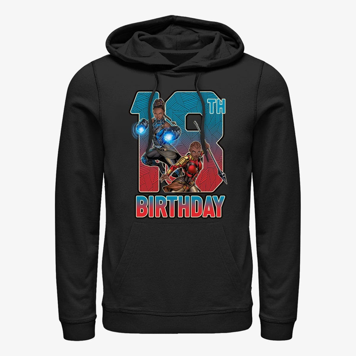 Hoodies and sweatshirts  Merch Marvel Avengers Classic - Shuri Okoye 18th Bday Unisex Hoodie Black