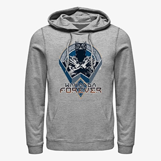 Sweatshirt Merch Marvel Avengers Classic - Wakanda Shield Unisex Hoodie Heather Grey
