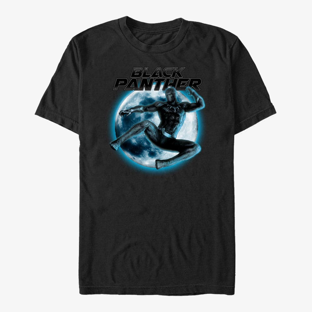 Trička Merch Marvel Avengers Classic - Panther Moon Unisex T-Shirt Black