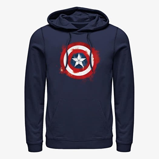 Sweatshirt Merch Marvel Avengers: Endgame - Captain America Spray Logo Unisex Hoodie Navy Blue