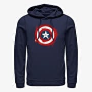 Merch Marvel Avengers: Endgame - Captain America Spray Logo Unisex Hoodie Navy Blue
