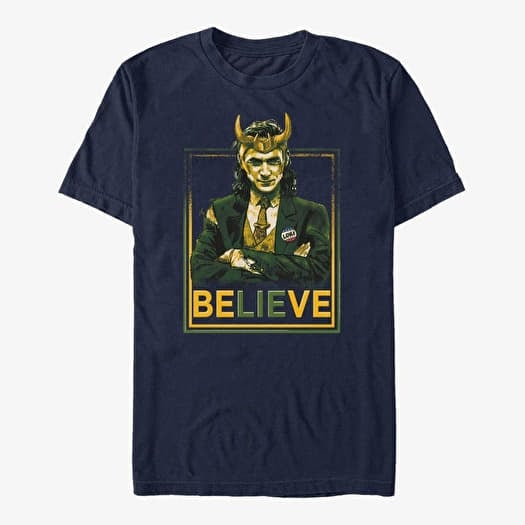 Póló Merch Marvel Loki - Political Motive Unisex T-Shirt Navy Blue