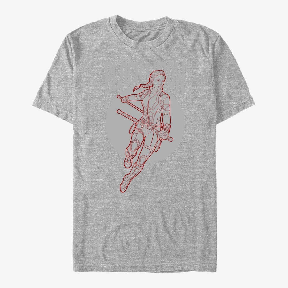 T-Shirts Merch Marvel Avengers: Endgame - Black Widow Simplicity Unisex T-Shirt Heather Grey
