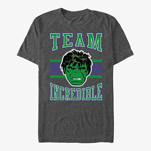 Tričko Merch Marvel Avengers Classic - Team Incredible Unisex T-Shirt Dark Heather Grey