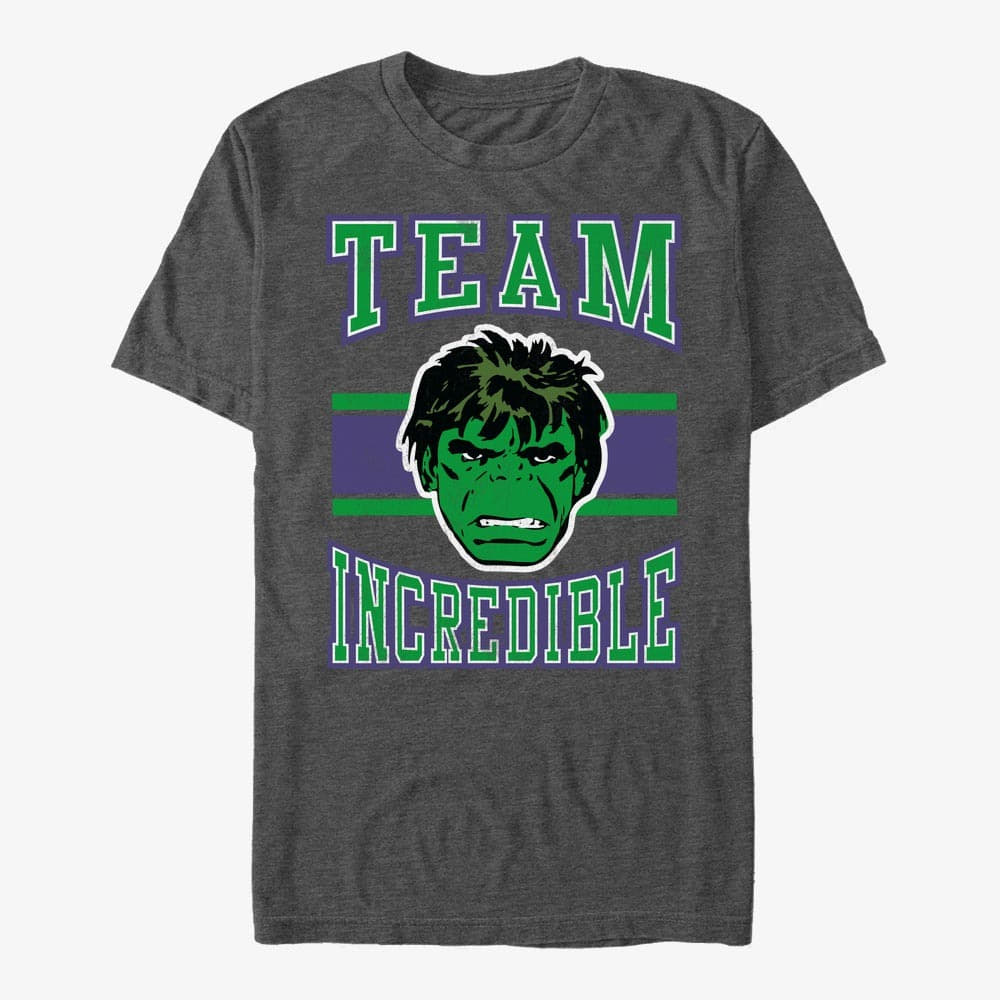 Trička Merch Marvel Avengers Classic - Team Incredible Unisex T-Shirt Dark Heather Grey