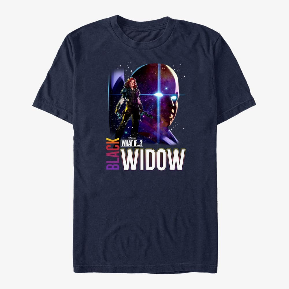 Tričká Merch Marvel What If...? - Watcher Black Widow Unisex T-Shirt Navy Blue