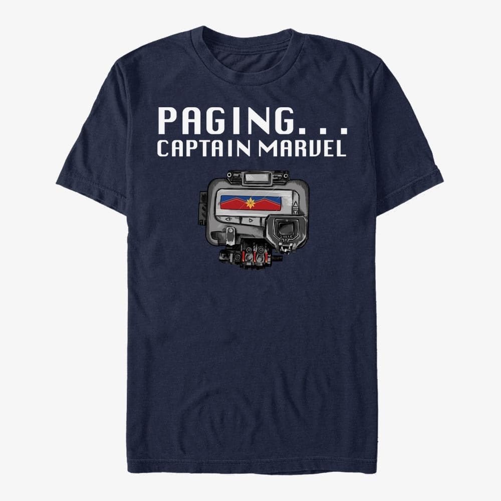 T-Shirts Merch Captain Marvel: Movie - Universal Pager Unisex T-Shirt Navy Blue