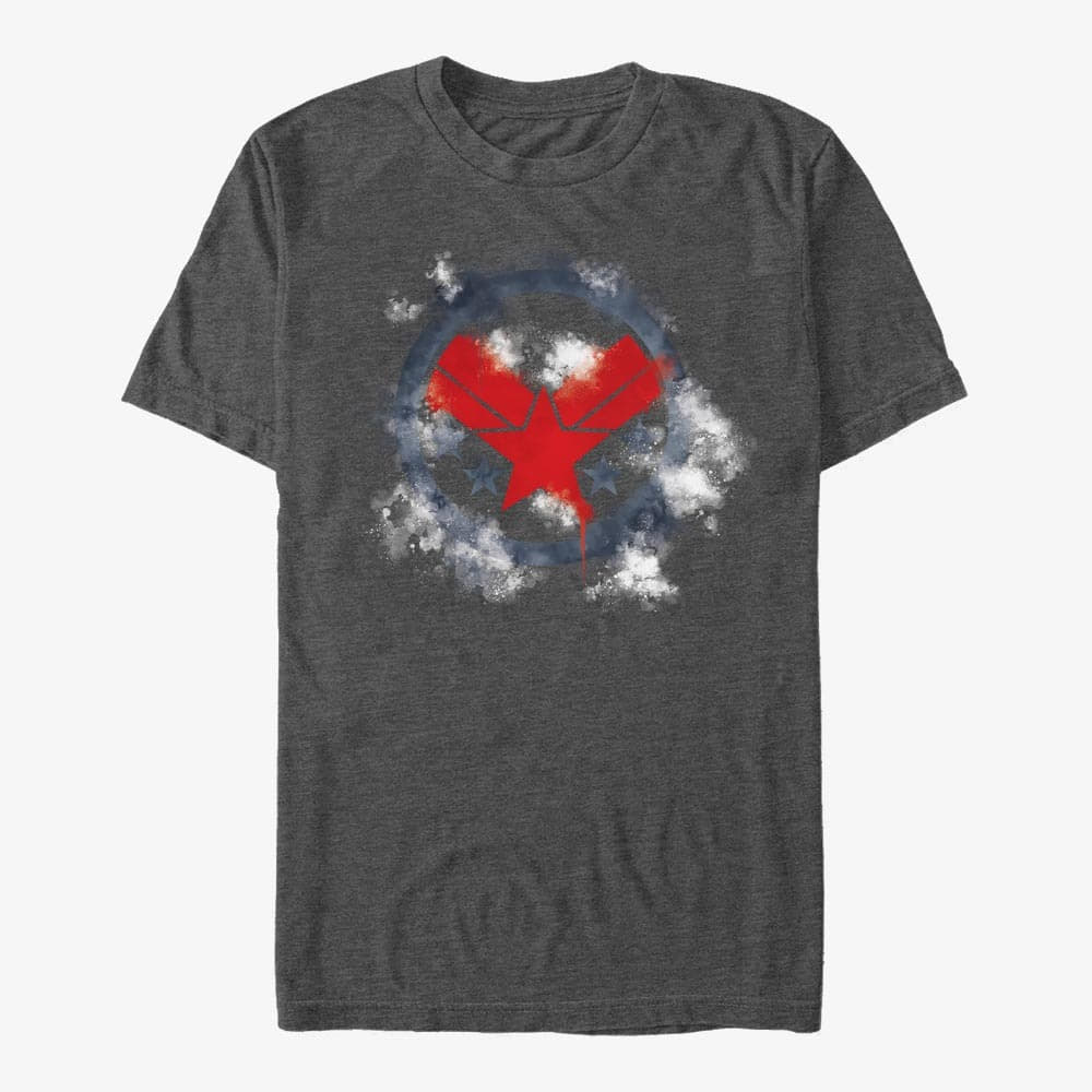 T-shirts Merch Marvel Avengers: Endgame - War Machine Spray Logo Unisex T-Shirt Dark Heather Grey