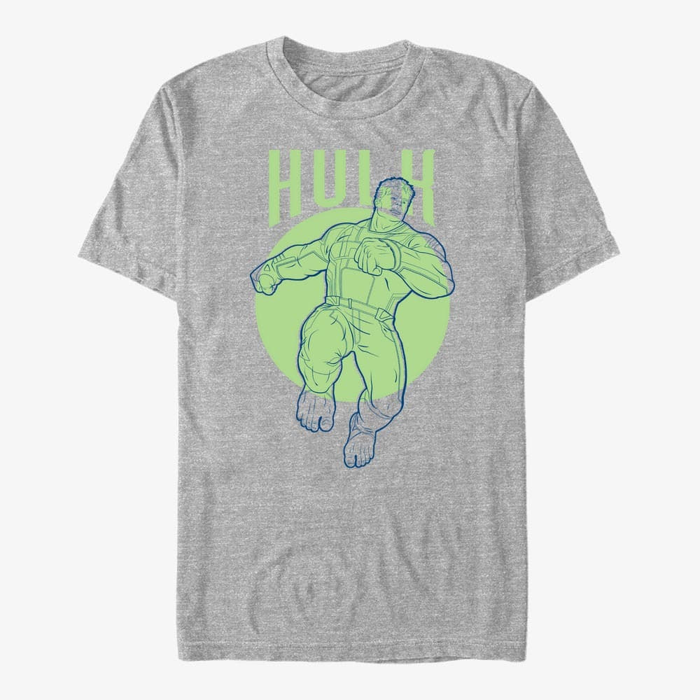 majice kratkih rukava Merch Marvel Avengers: Endgame - Hulk Simplicity Unisex T-Shirt Heather Grey