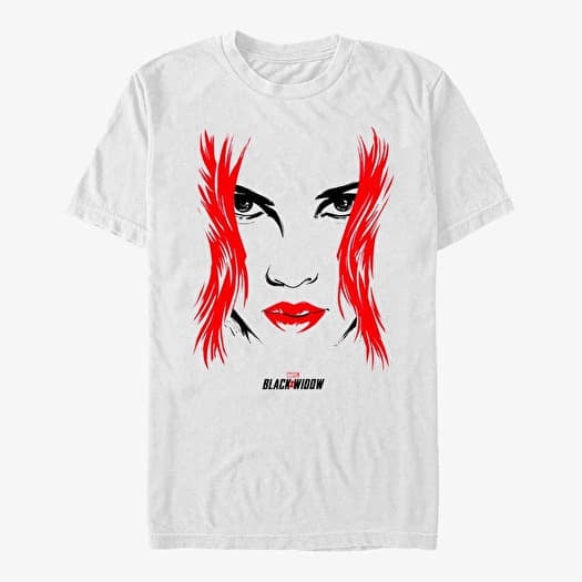 Merch Marvel Black Widow: Movie - Widow Face Unisex T-Shirt White