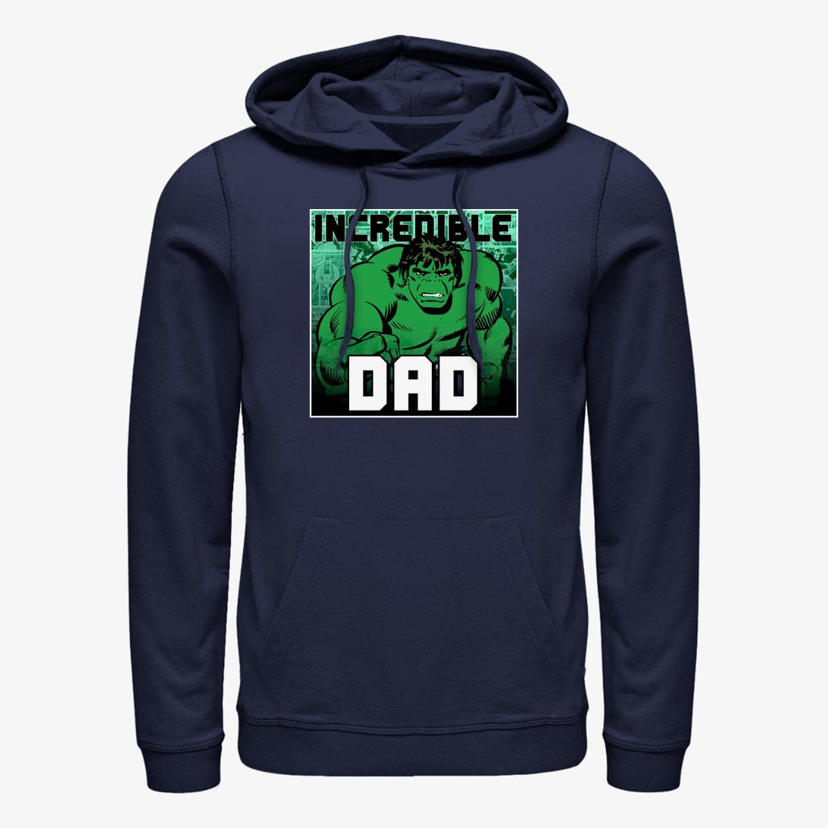 Dukserice Merch Marvel Avengers Classic - Incredible Dad Unisex Hoodie Navy Blue