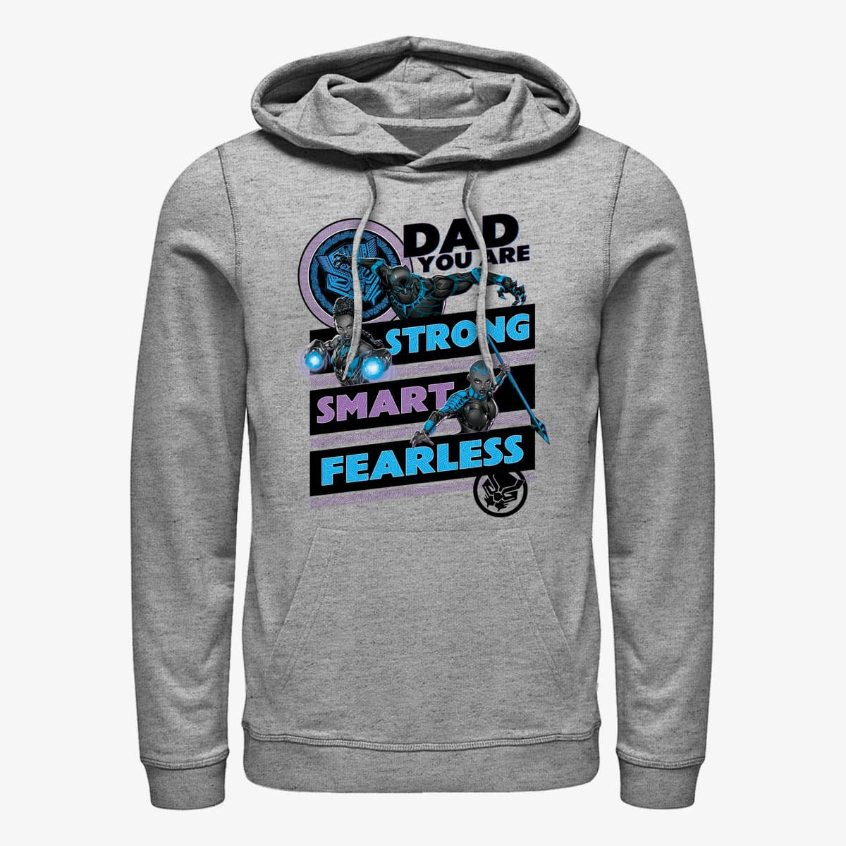 Kapuutsikud ja kampsunid Merch Marvel Avengers Classic - Panther Dad Unisex Hoodie Heather Grey