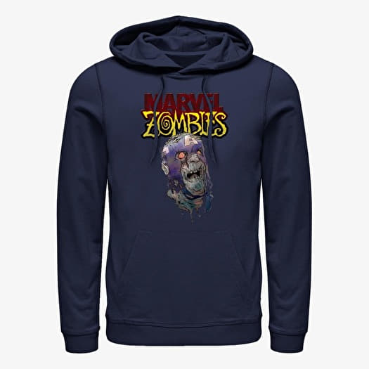 Sweatshirt Merch Marvel - Head of Cap Unisex Hoodie Navy Blue