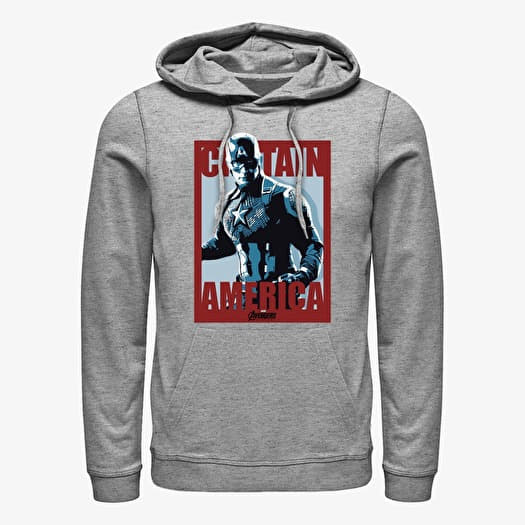 Sweatshirt Merch Marvel Avengers: Endgame - Captain Poster Unisex Hoodie Heather Grey
