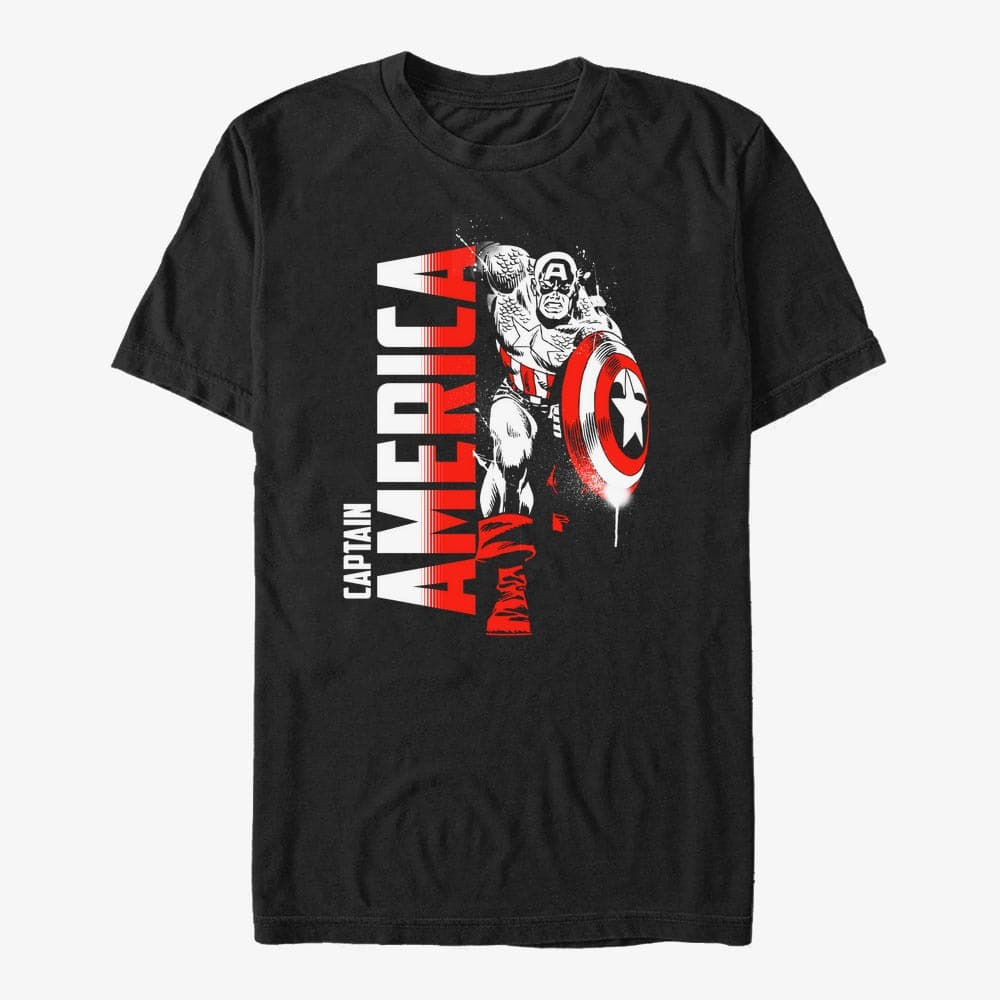 T-Shirts Merch Marvel Avengers Classic - Cap Grounded Unisex T-Shirt Black