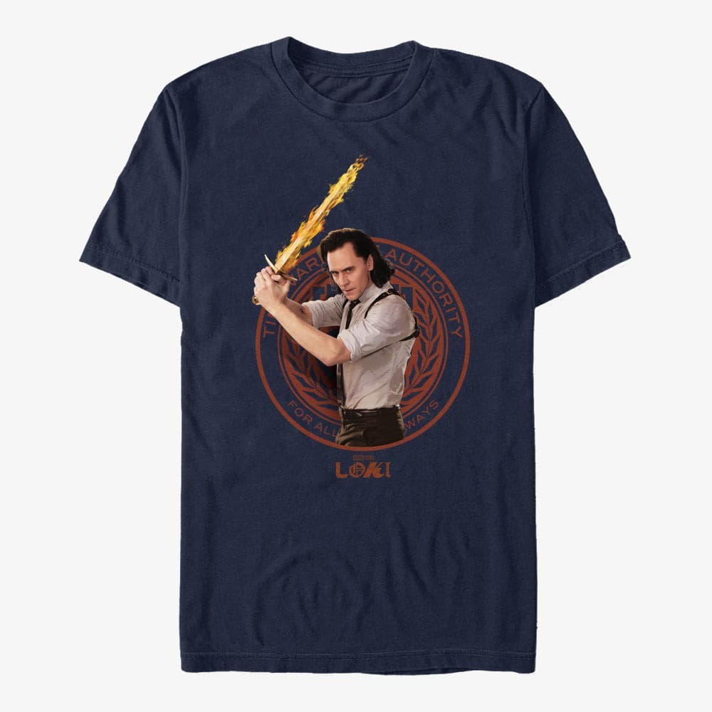 Trička Merch Marvel Loki - Keepers Of Time Unisex T-Shirt Navy Blue