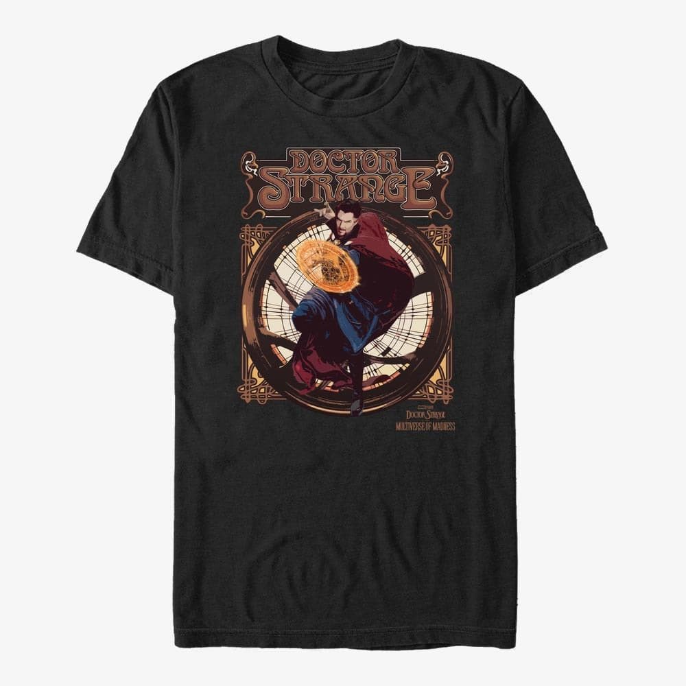 Trička Merch Marvel Doctor Strange 2 - Retro Seal Unisex T-Shirt Black