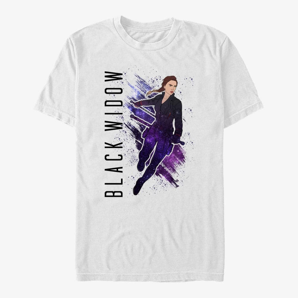 T-Shirts Merch Marvel Avengers: Endgame - Black Widow Painted Unisex T-Shirt White