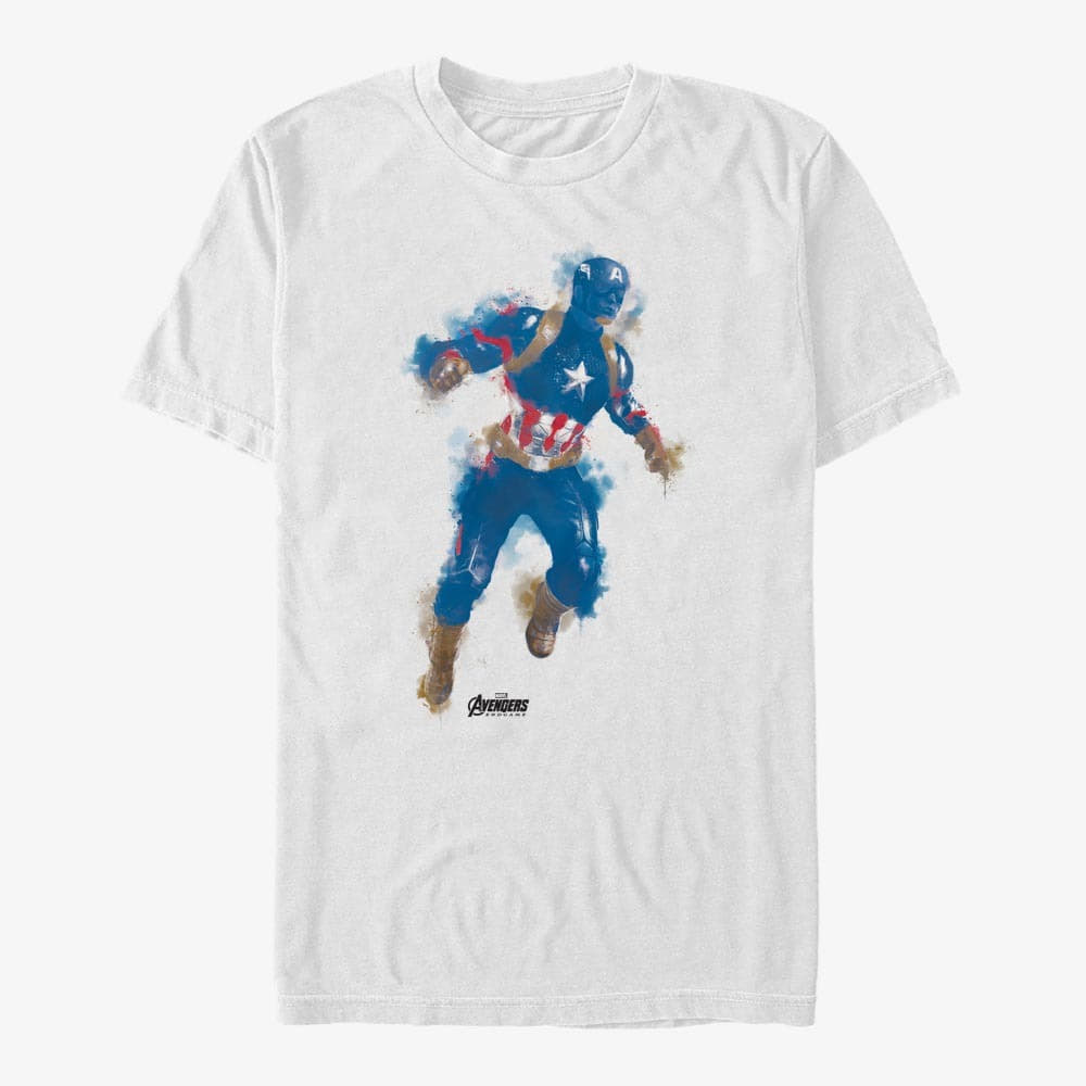 T-Shirts Merch Marvel Avengers: Endgame - Cap Paint Unisex T-Shirt White