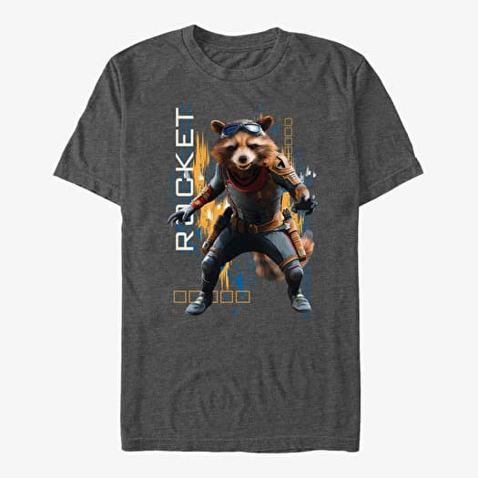 Póló Merch Marvel Avengers: Endgame - Rocket Motion Unisex T-Shirt Dark Heather Grey