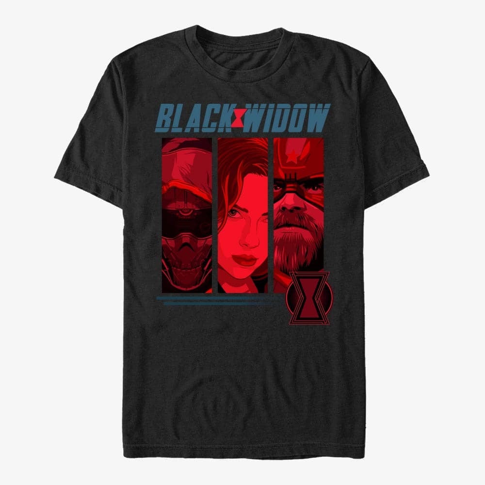 Pólók Merch Marvel Black Widow: Movie - Three Shot Unisex T-Shirt Black