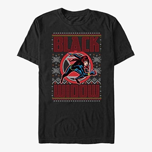 Tričko Merch Marvel Avengers Classic - Black Widow Sweater Unisex T-Shirt Black
