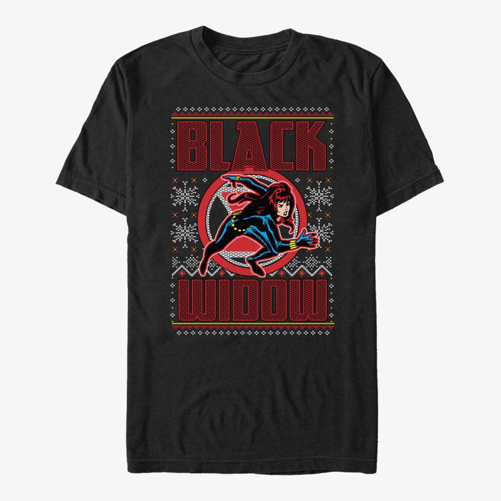 Trička Merch Marvel Avengers Classic - Black Widow Sweater Unisex T-Shirt Black