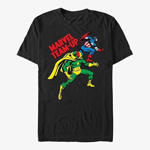 T-shirt Merch Marvel Avengers Classic - Cap & Vision Unisex T-Shirt Black