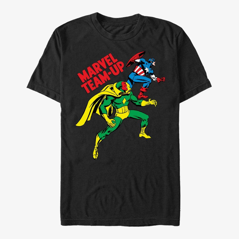 Tricouri  Merch Marvel Avengers Classic - Cap & Vision Unisex T-Shirt Black