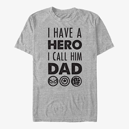 T-shirt Merch Marvel Avengers Classic - Hero Dad Unisex T-Shirt Heather Grey