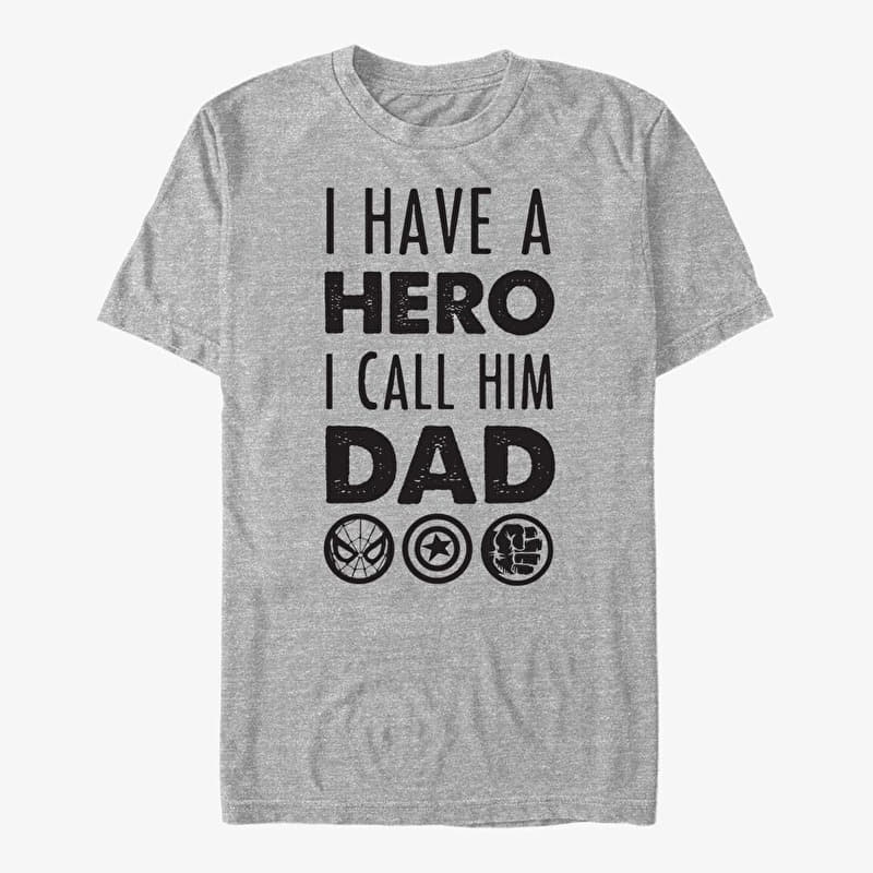 T-shirt Merch Marvel Avengers Classic - Hero Dad Unisex T-Shirt Heather Grey