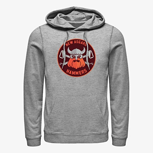 Sweatshirt Merch Marvel Thor: Love and Thunder - Hammers Badge Unisex Hoodie Heather Grey