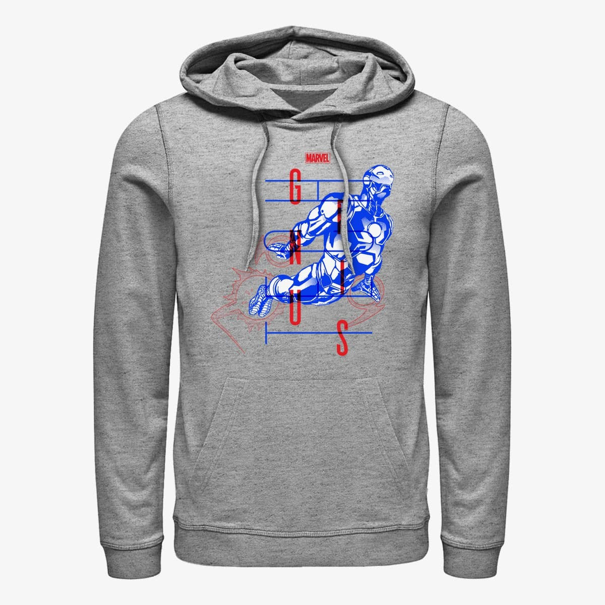 Mikine Merch Marvel - Ironman Blue Unisex Hoodie Heather Grey