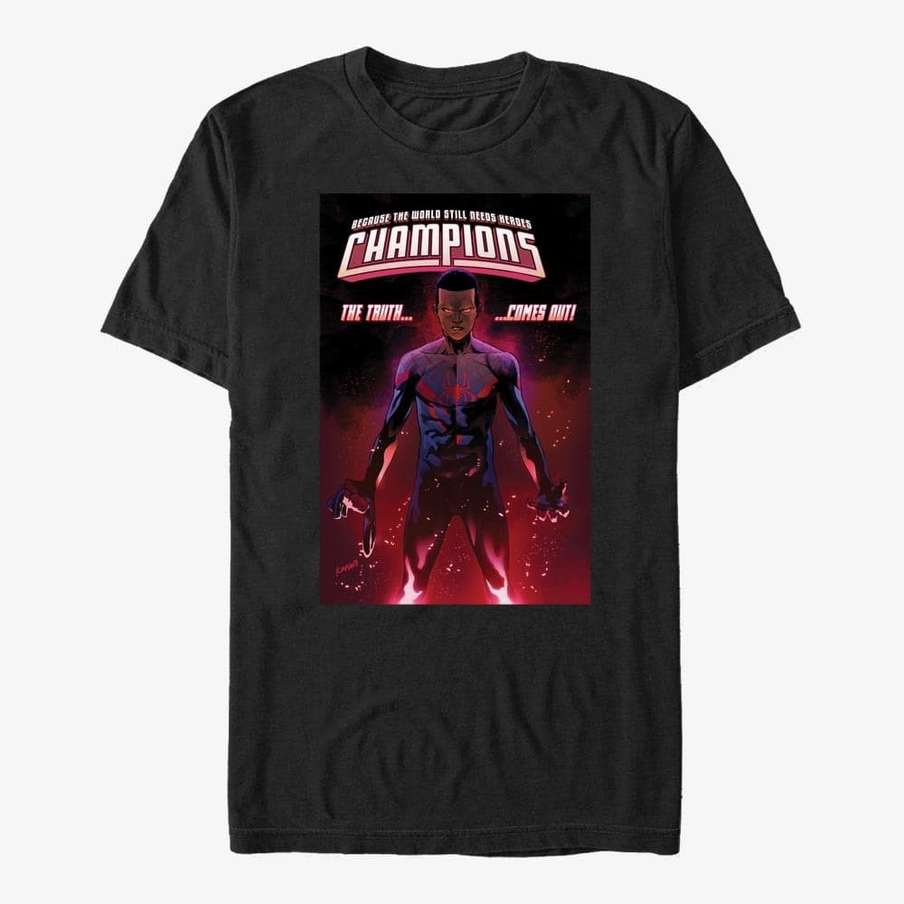 Trička Merch Marvel Spider-Man Classic - Champions Unisex T-Shirt Black