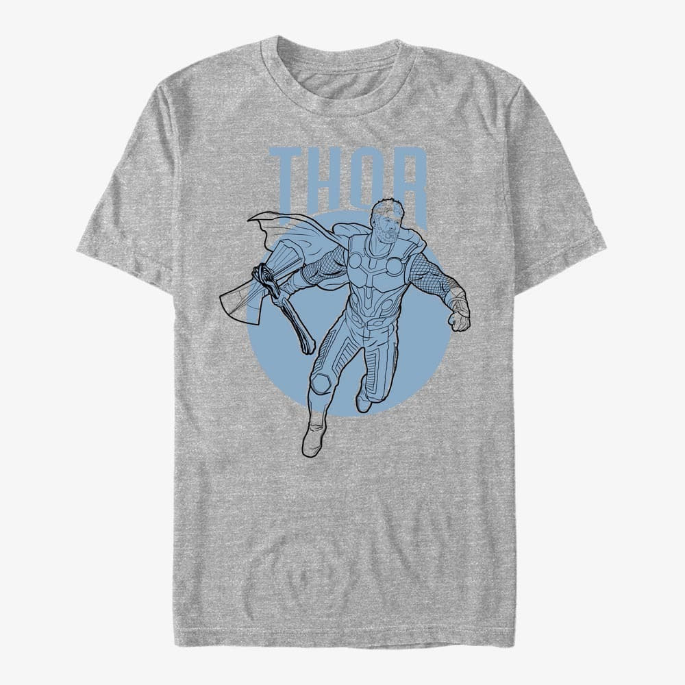 T-särgid Merch Marvel Avengers: Endgame - Thor Simplicity Unisex T-Shirt Heather Grey
