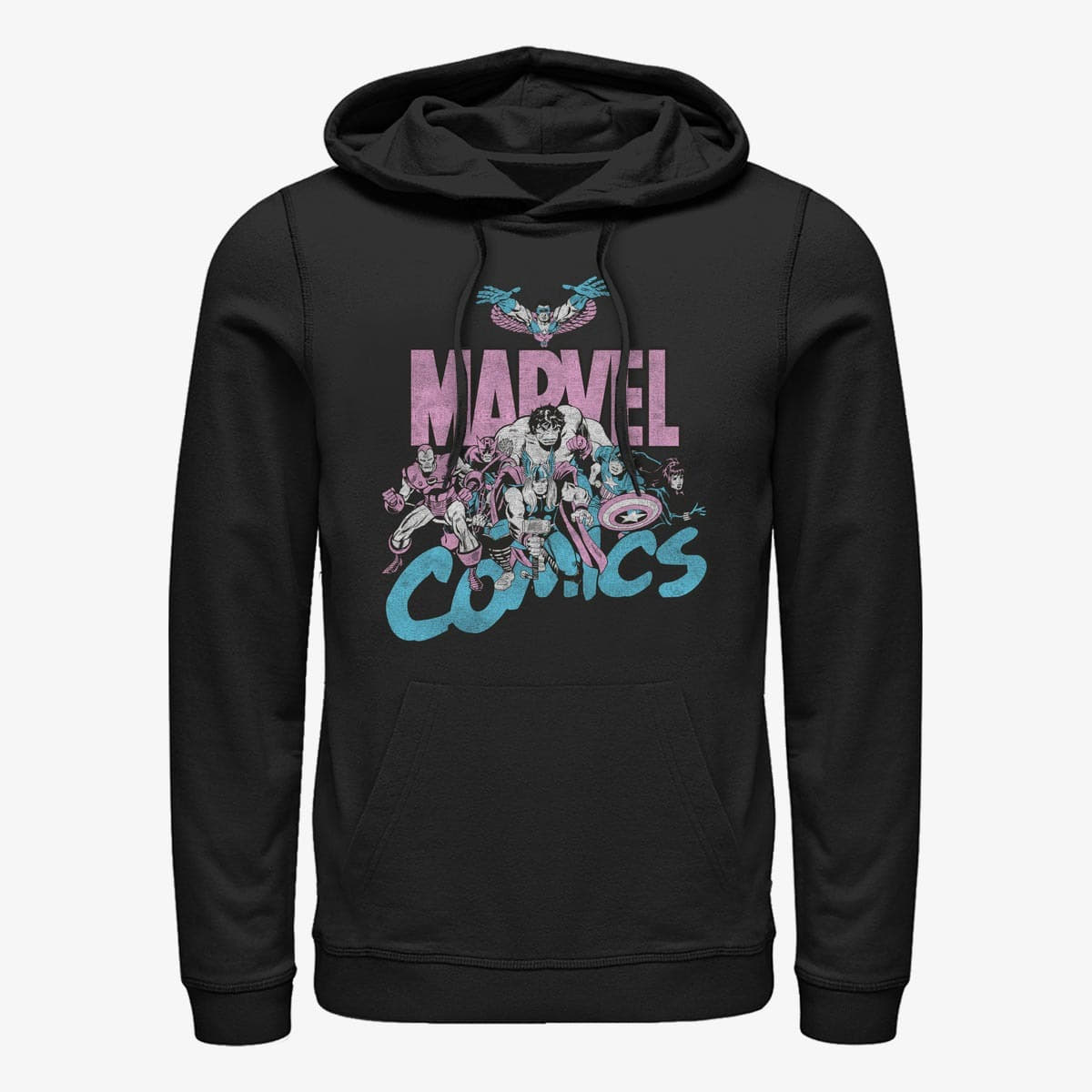 Sweatshirts Merch Marvel Avengers Classic - MARVEL PASTEL GROUP Unisex Hoodie Black