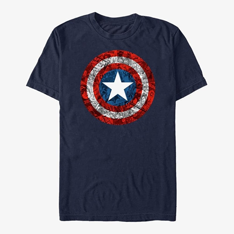 T-Shirt Merch Marvel Avengers Classic - ComicBook Shield Unisex T-Shirt Navy Blue