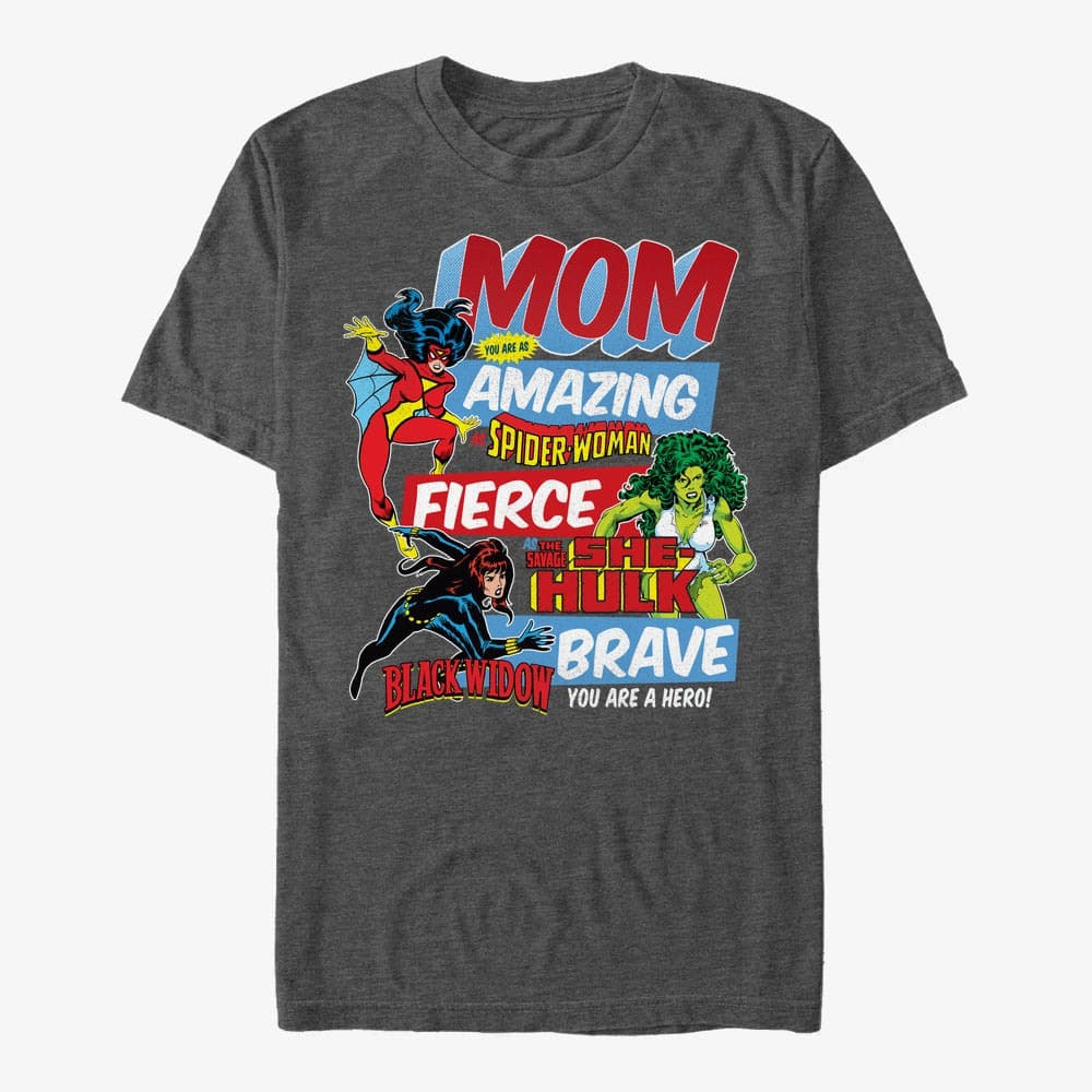 T-Shirts Merch Marvel Avengers Classic - Retro Mom Unisex T-Shirt Dark Heather Grey