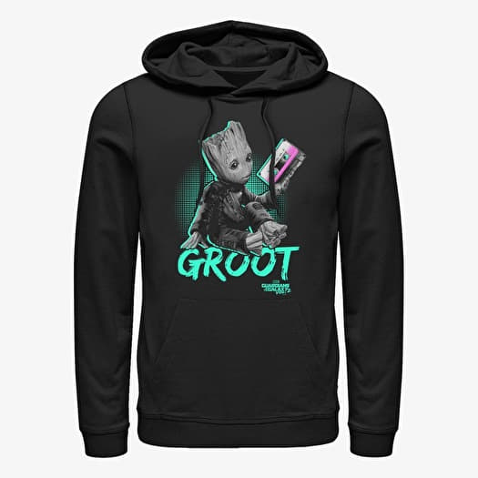 Mikina Merch Marvel I am Groot - Neon Baby Groot Unisex Hoodie Black