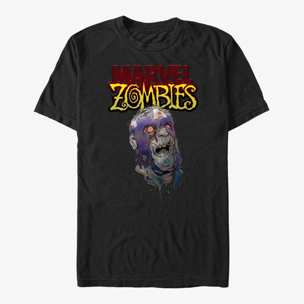 T-särgid Merch Marvel - Head of Cap Unisex T-Shirt Black