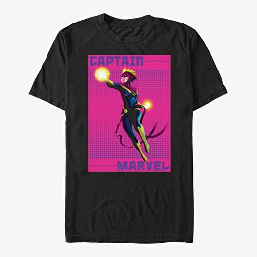 T-shirt Merch Marvel Avengers Classic - Halftone Captain Marvel Unisex T-Shirt Black