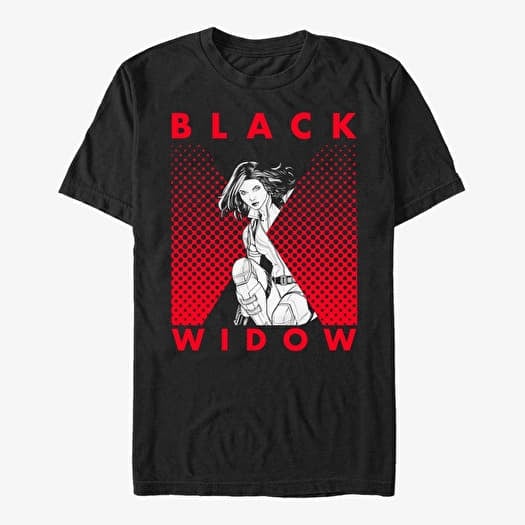 T-shirt Merch Marvel Black Widow: Movie - Halftone Black Widow Unisex T-Shirt Black