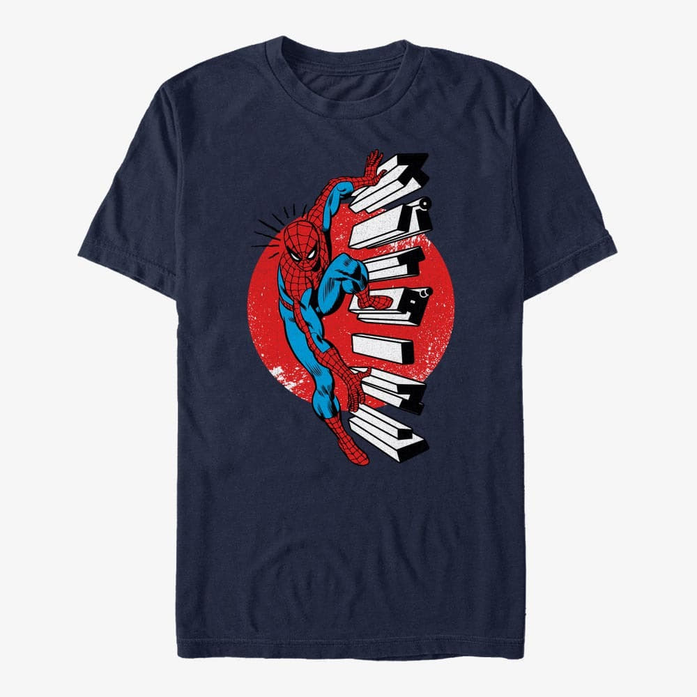 Trička Merch Marvel Spider-Man Classic - Spidey Senses Unisex T-Shirt Navy Blue