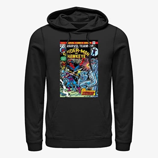 Sweatshirt Merch Marvel Avengers Classic - Spidey & Hawkeye Unisex Hoodie Black