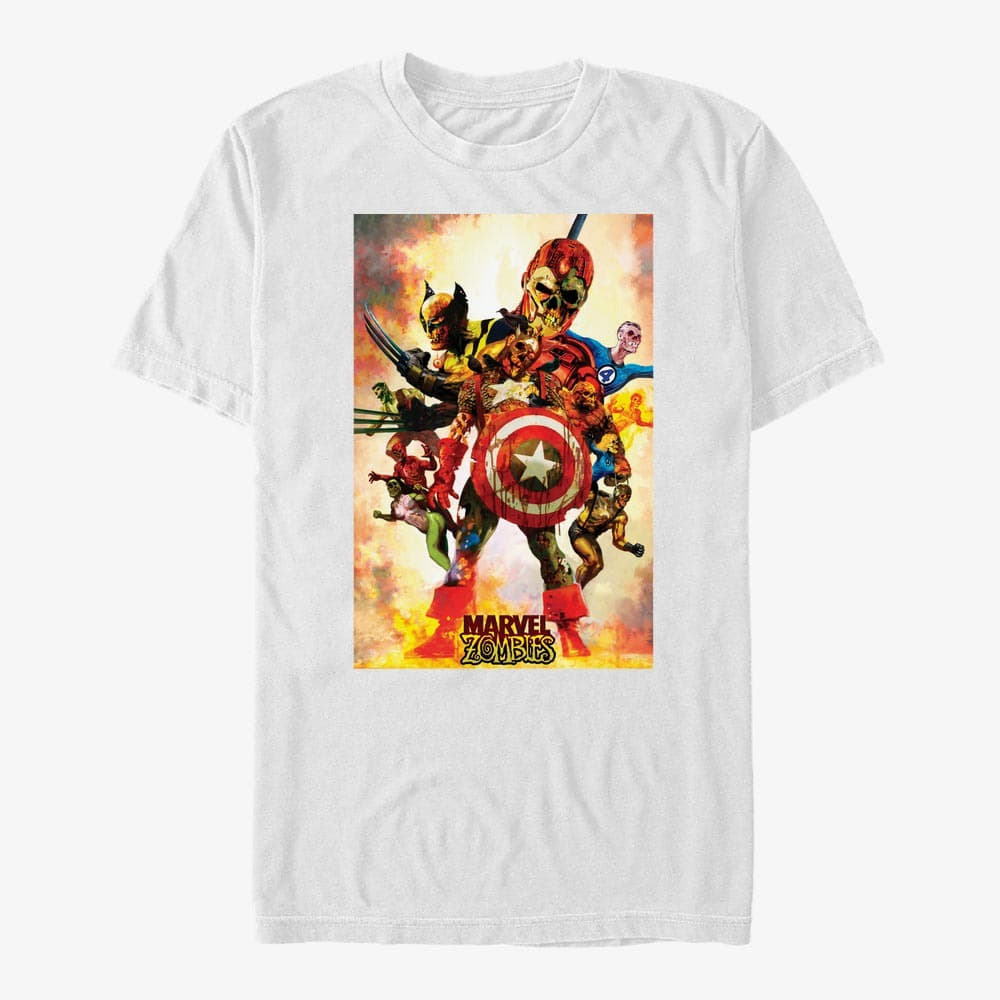 Tricouri Merch Marvel - Zombie Poster Unisex T-Shirt White